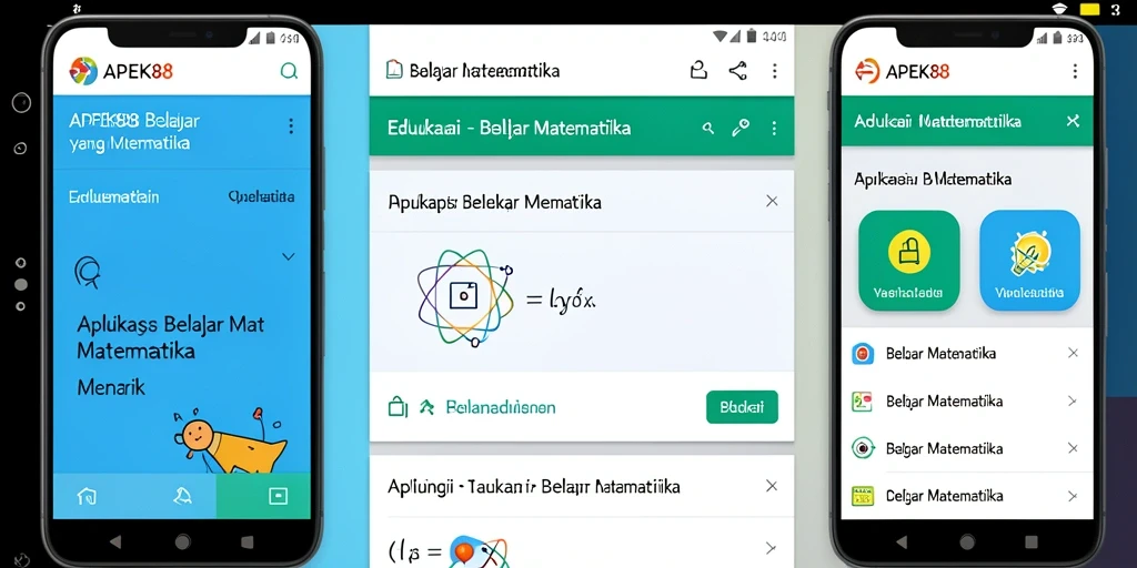 Tampilan antarmuka aplikasi APEK88 yang user-friendly dalam belajar matematika.