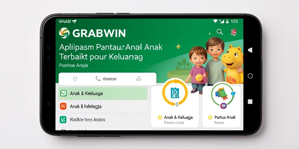 Tampilan antarmuka utama GRABWIN yang intuitif untuk memantau anak.