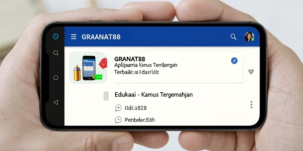 Tampilan antarmuka aplikasi Kamus Terjemahan GRANAT88 yang user-friendly.
