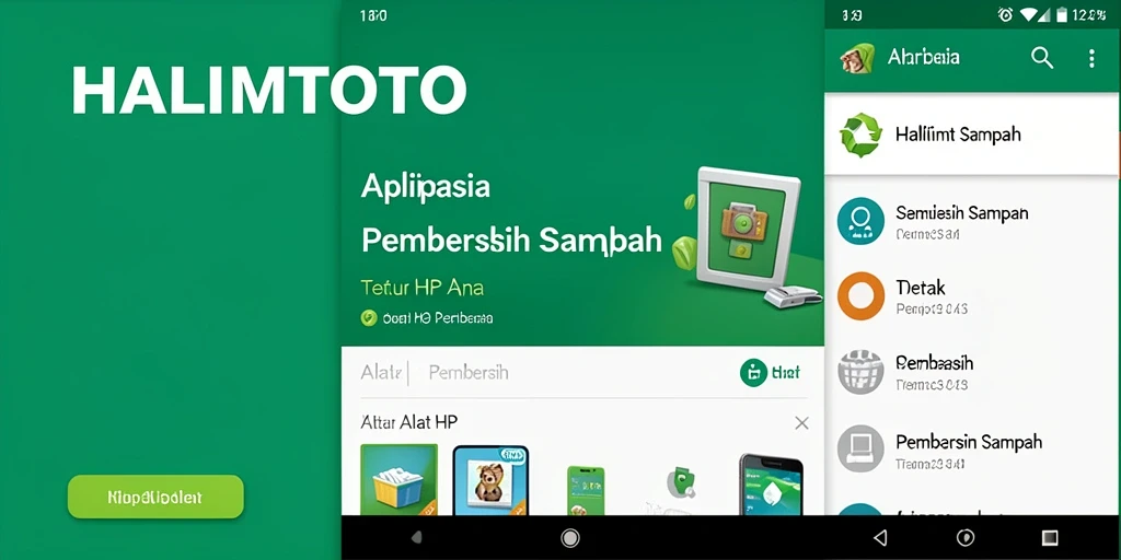 Tampilan utama HALIMTOTO dengan fitur Pembersih Sampah yang efisien.