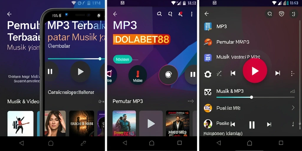 Tampilan antarmuka Pemutar MP3 IDOLABET88 yang menarik dan fungsional.