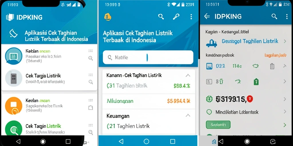 Tampilan antarmuka aplikasi IDPKING untuk Cek Tagihan Listrik.
