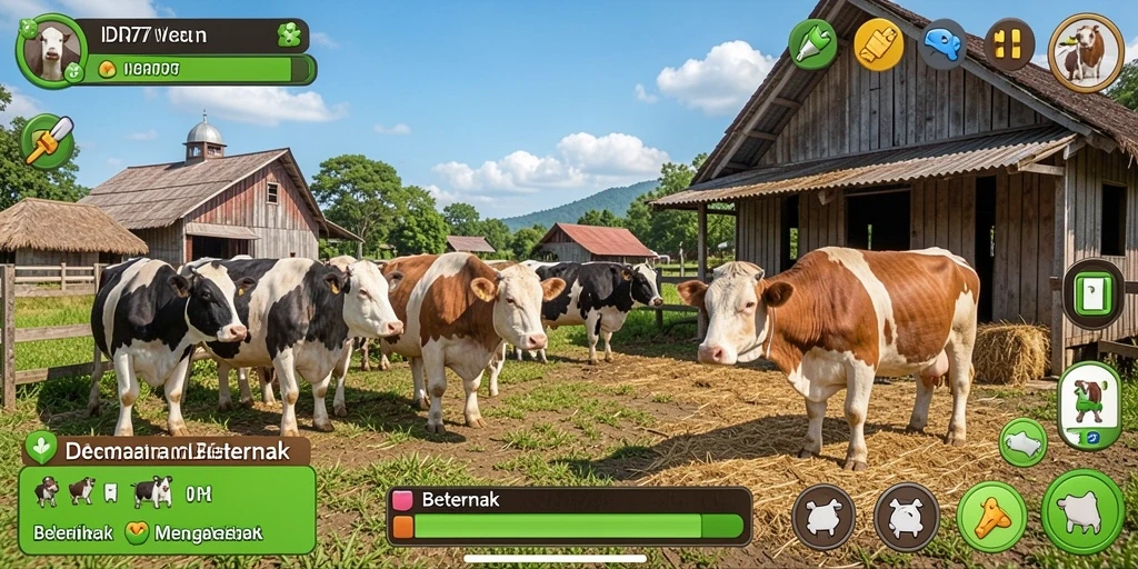 Antarmuka game Beternak yang menarik dan interaktif.