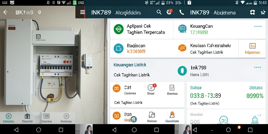 Tampilan antarmuka INK789 untuk cek tagihan listrik.