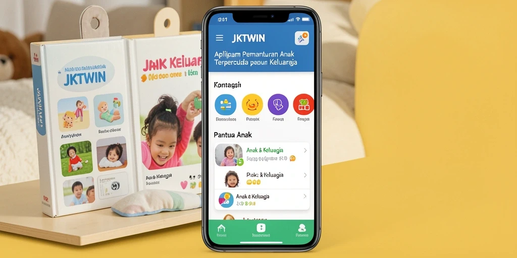 Tampilan antarmuka aplikasi JKTWIN dengan fitur Pantau Anak.