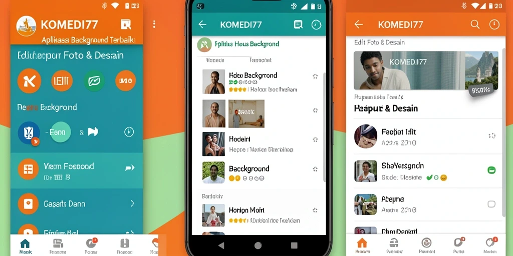Screenshot utama KOMEDI77 menampilkan antarmuka pengguna untuk Hapus Background.