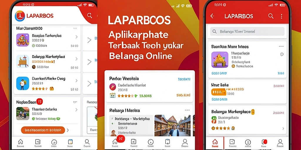 Tampilan antarmuka LAPARBOS dengan berbagai pilihan produk untuk dibeli.