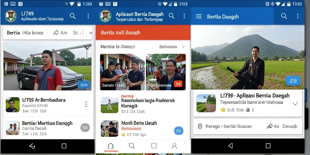 Antarmuka LI789 menampilkan berita daerah secara jelas dan informatif.