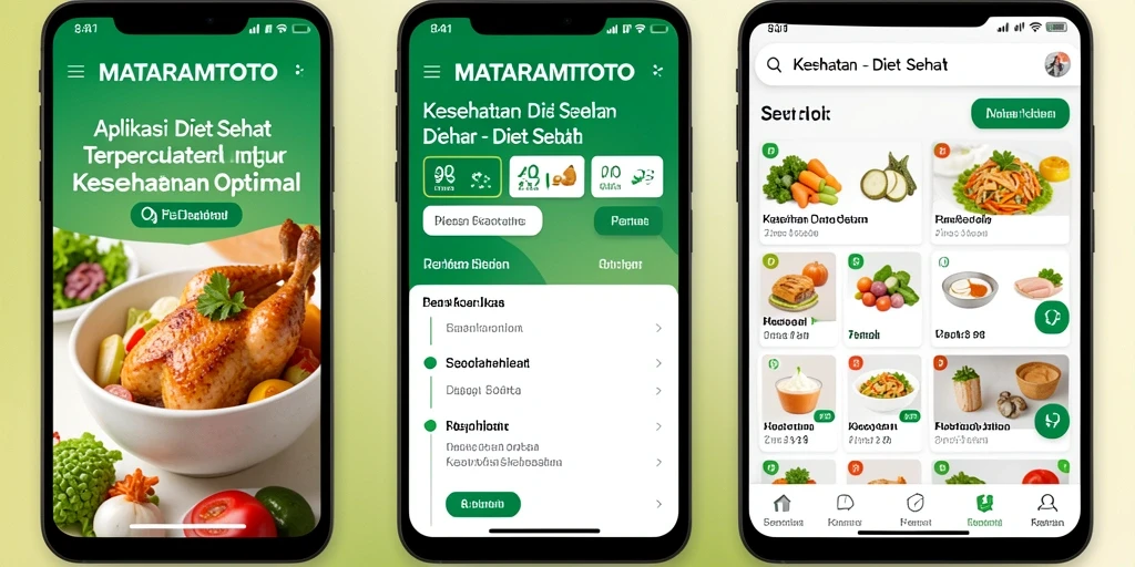 Antarmuka intuitif untuk aplikasi Diet Sehat MATARAMTOTO.