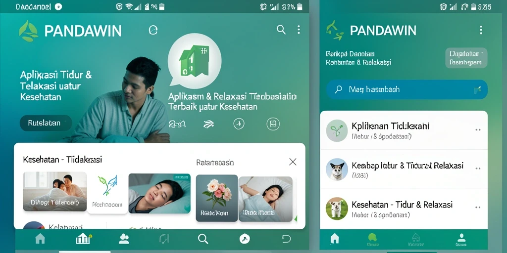 Antarmuka aplikasi PANDAWIN yang menenangkan untuk tidur lebih baik.