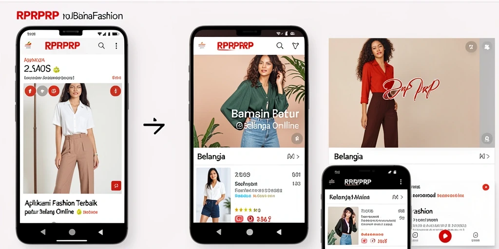 Antarmuka menarik RPRPRP untuk pengalaman belanja fashion.