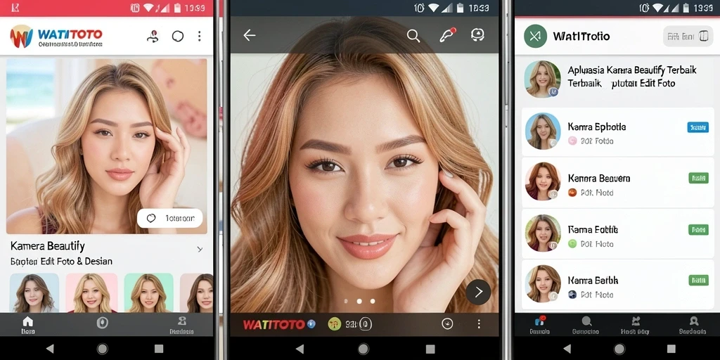 Antarmuka aplikasi WATITOTO dengan fitur edit foto yang menarik.